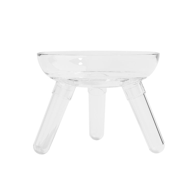 Pet Feeding And Drinking Anti Knock Transparent Glass Bowl