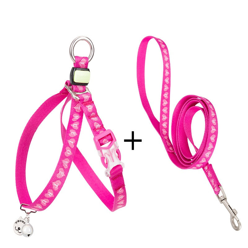 Pet Bell Chest Strap Vest Style Walking Leash Set