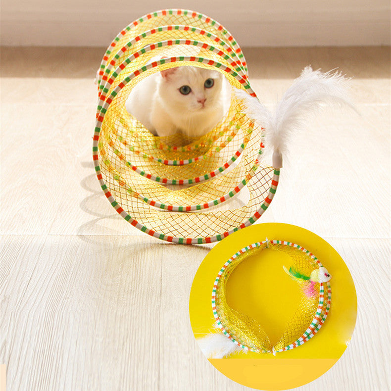 Foldable Pet Tunnel Toy With Storage