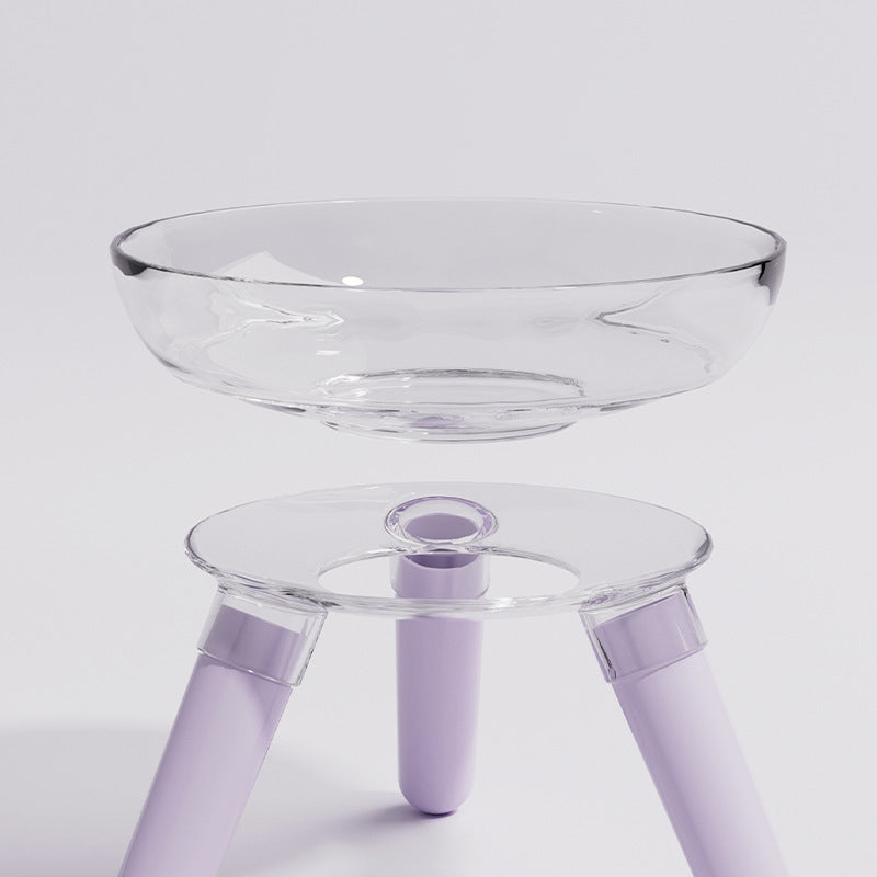 Pet Feeding And Drinking Anti Knock Transparent Glass Bowl