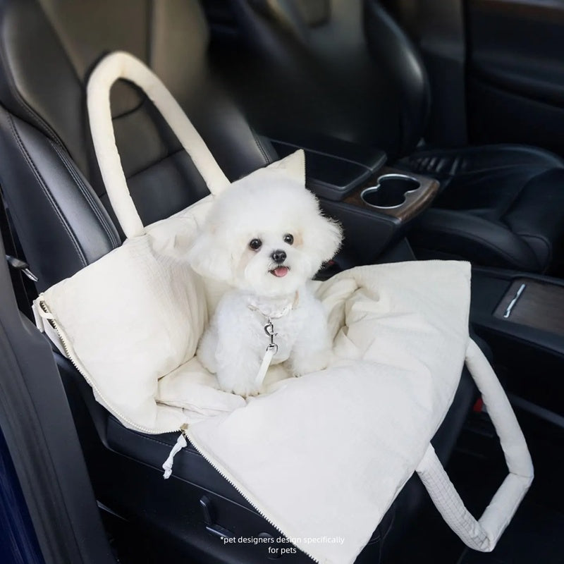 Pet Car Seat Carrier Adjustable Safety Leash Portable Center Console
