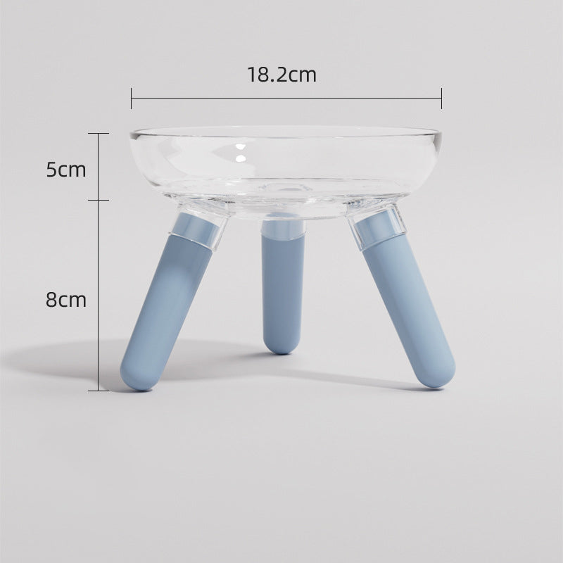 Pet Feeding And Drinking Anti Knock Transparent Glass Bowl