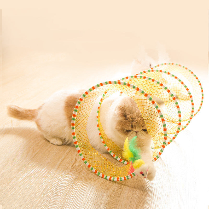 Foldable Pet Tunnel Toy With Storage
