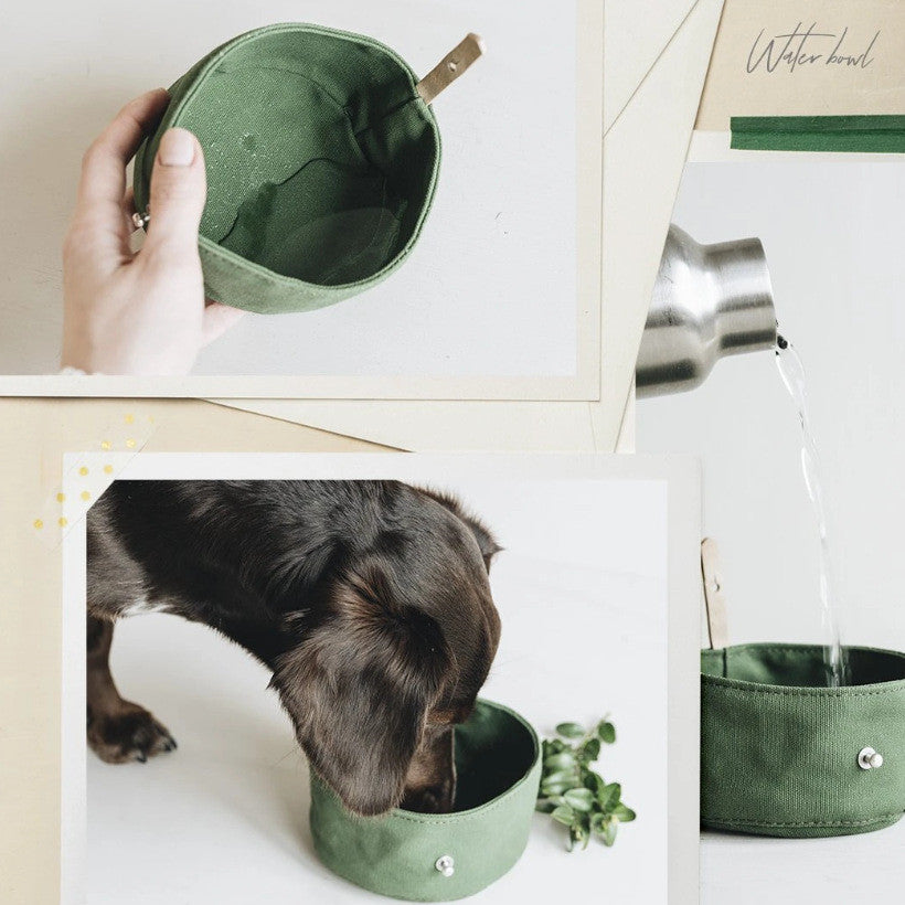 Pet Folding Canvas Portable Feeding And Water Bowl