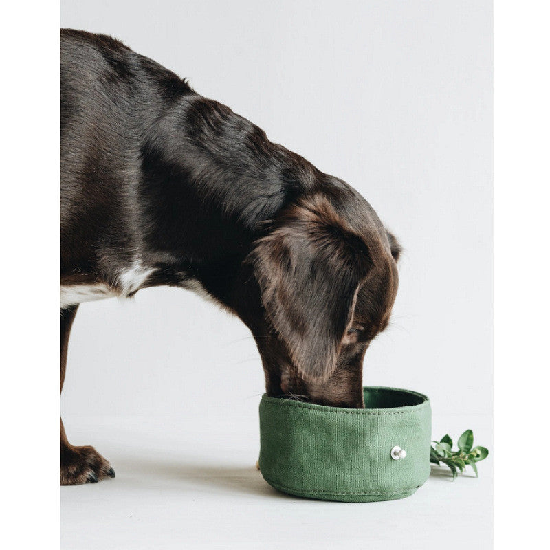 Pet Folding Canvas Portable Feeding And Water Bowl