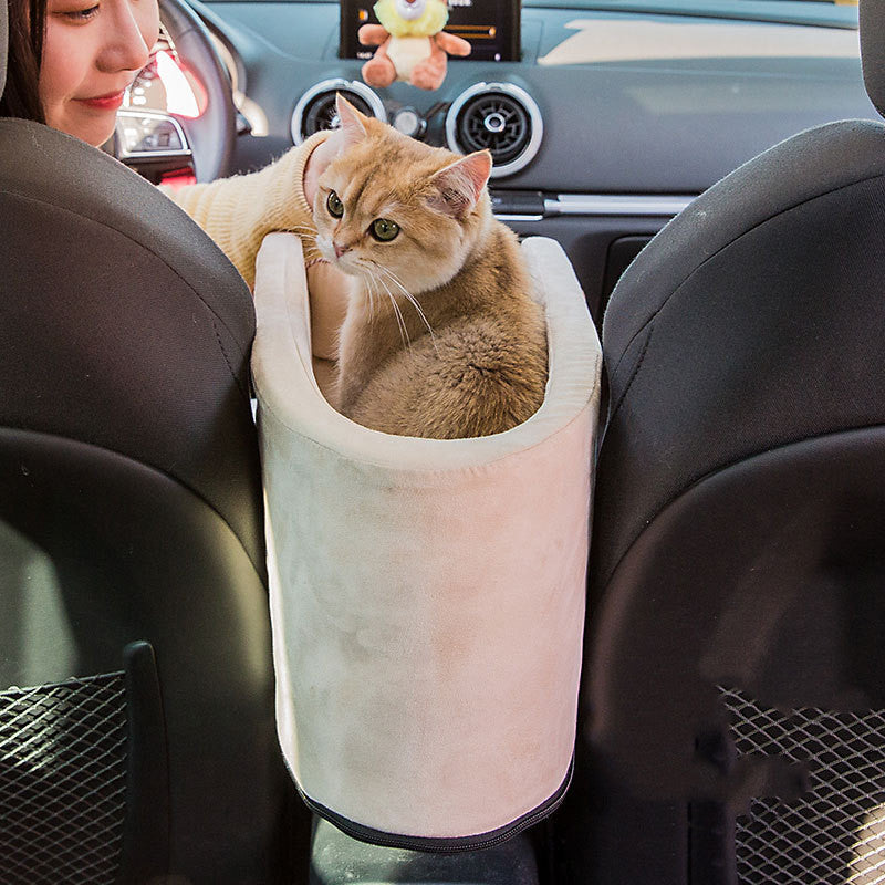 Pet Car Seat Bed Travel Center Console Carrier Transport Bag