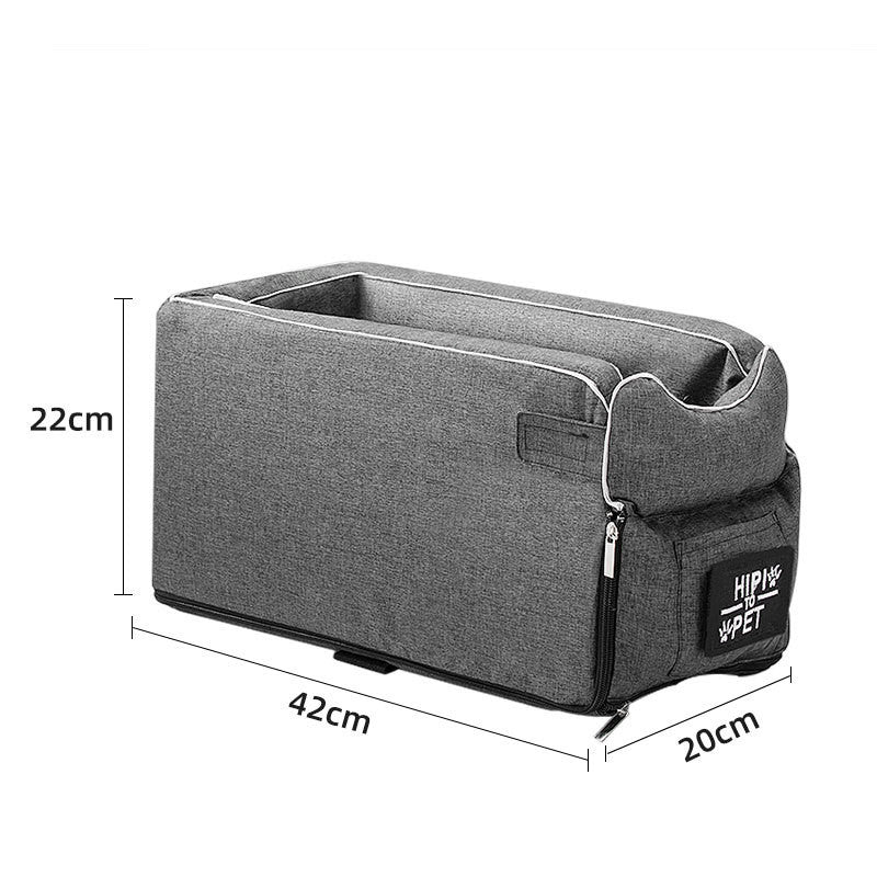 Pet Car Seat Bed Travel Center Console Carrier Transport Bag