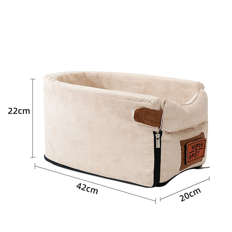 Pet Car Seat Bed Travel Center Console Carrier Transport Bag