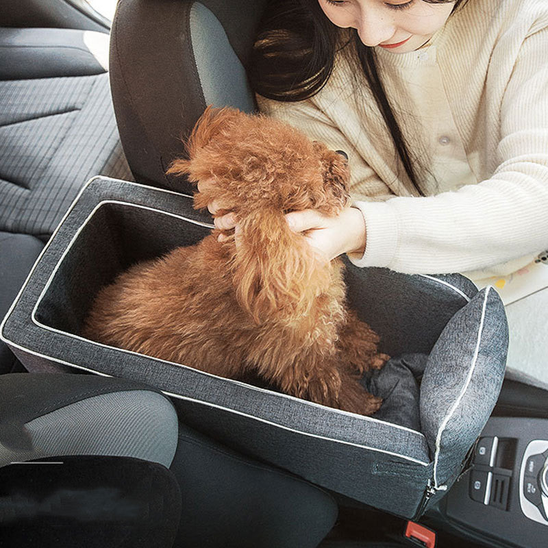 Pet Car Seat Bed Travel Center Console Carrier Transport Bag