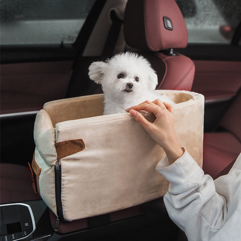 Pet Car Seat Bed Travel Center Console Carrier Transport Bag