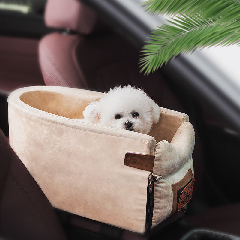 Pet Car Seat Bed Travel Center Console Carrier Transport Bag