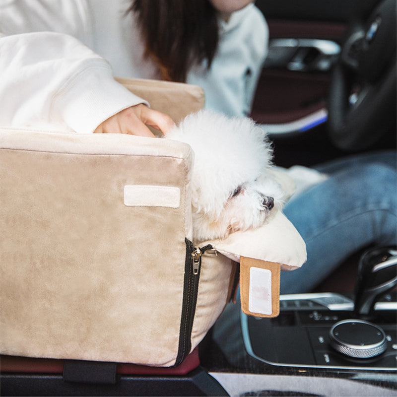Pet Car Seat Bed Travel Center Console Carrier Transport Bag