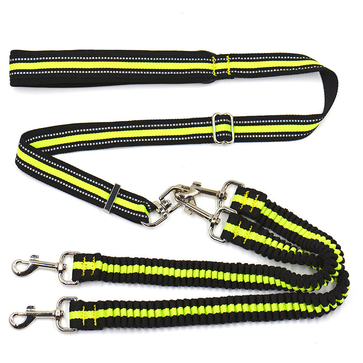 Pet Adjustable Double Head Nylon Leash For Two Pets