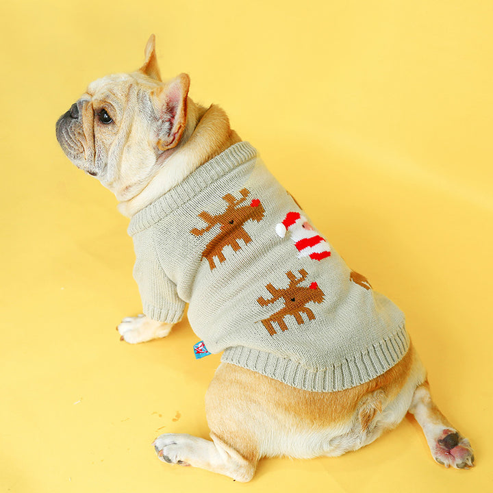 Pet Christmas Sweater Warm Holiday Knit Clothing Apparel