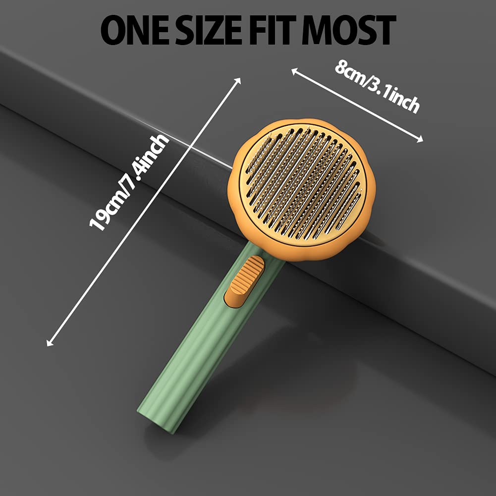 Pet Pumpkin Self Cleaning Slicker Grooming Brush