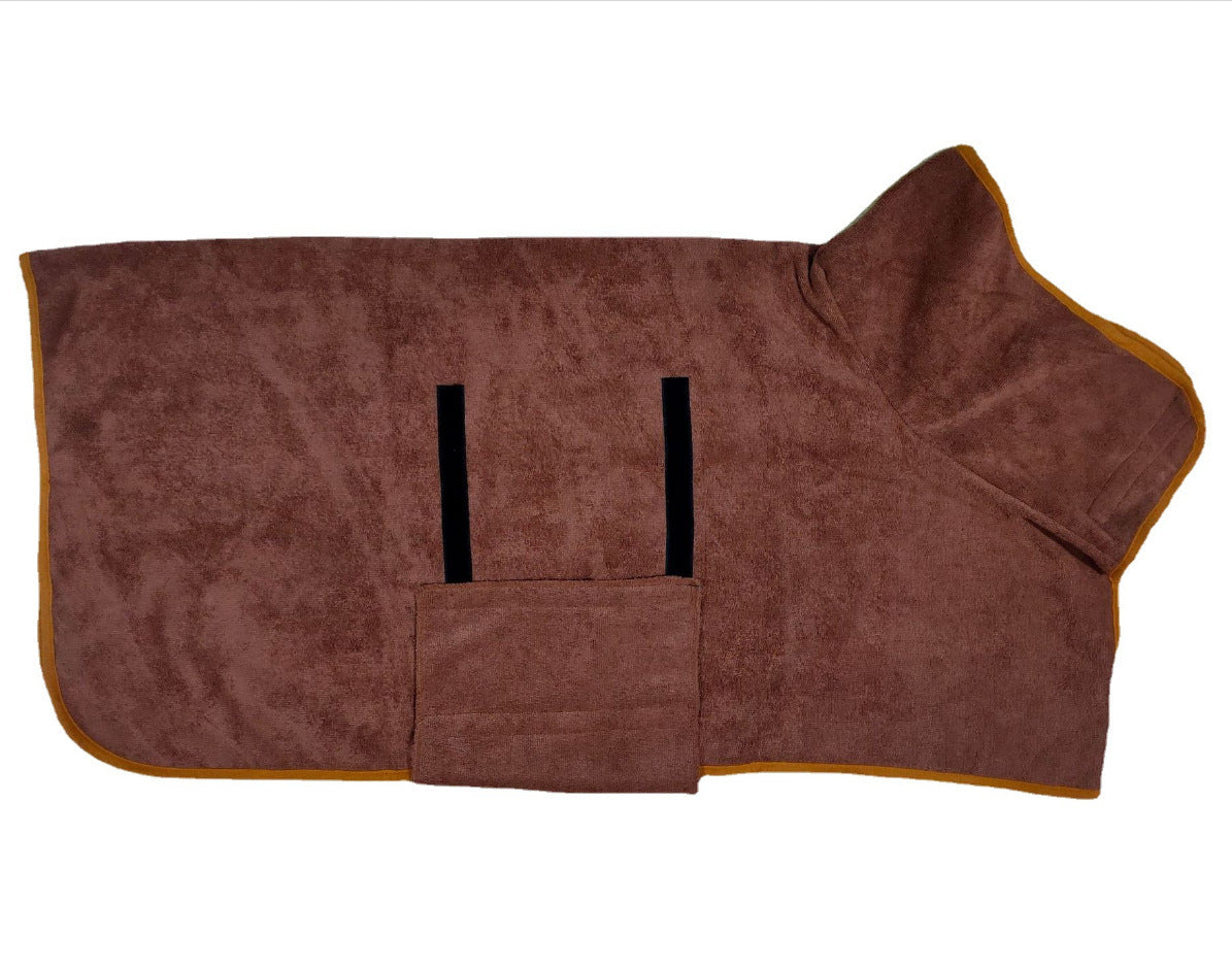 Pet Bathrobe Microfiber Absorbent Fast Drying Grooming Towel For Pets