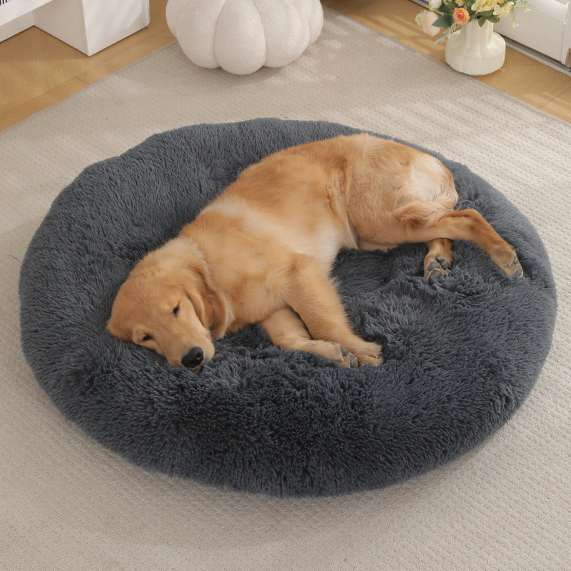 Pet Round Plush Warm Sleeping Mat Bed