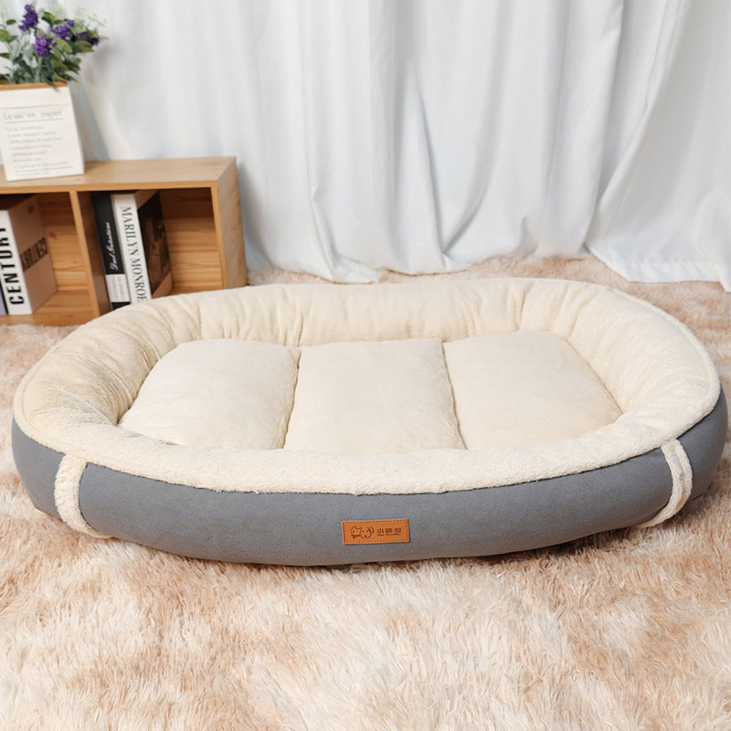 Pet Linen Round Non Slip Sleeping Mat Bed