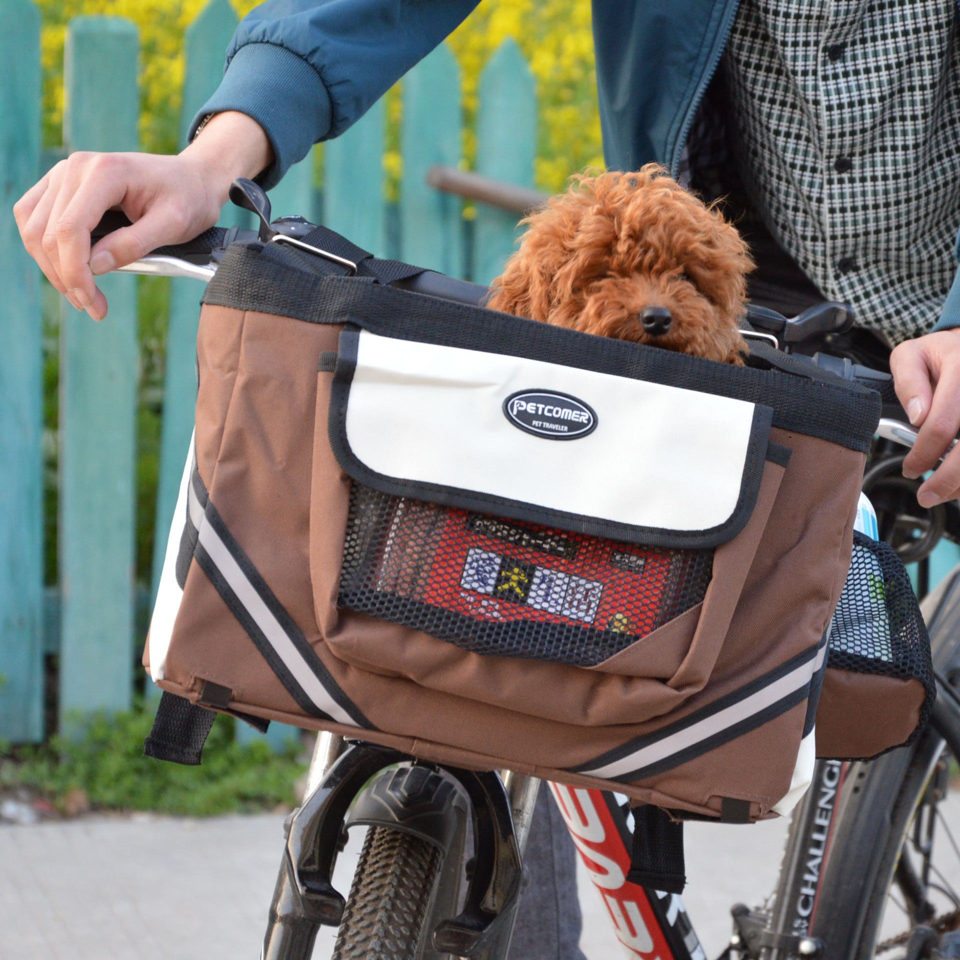 Pet Bicycle Carrier Front Removable Handlebar Basket Bag