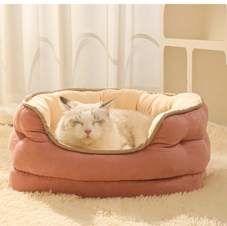 Pet Thickened Washable Plush Warm Sofa Style Bed