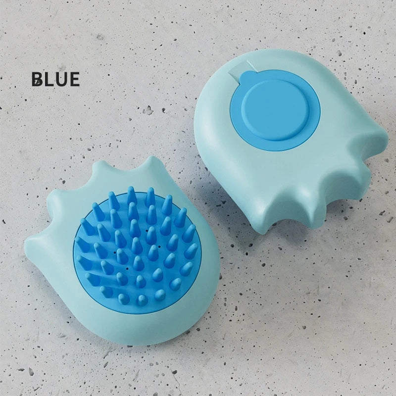 Pet Bath Brush Massage Comb Shampoo Dispenser Cleaning Tool For Pets