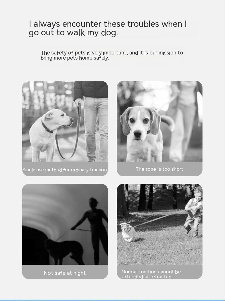 Pet Retractable Luminous Light Ring Walking Leash