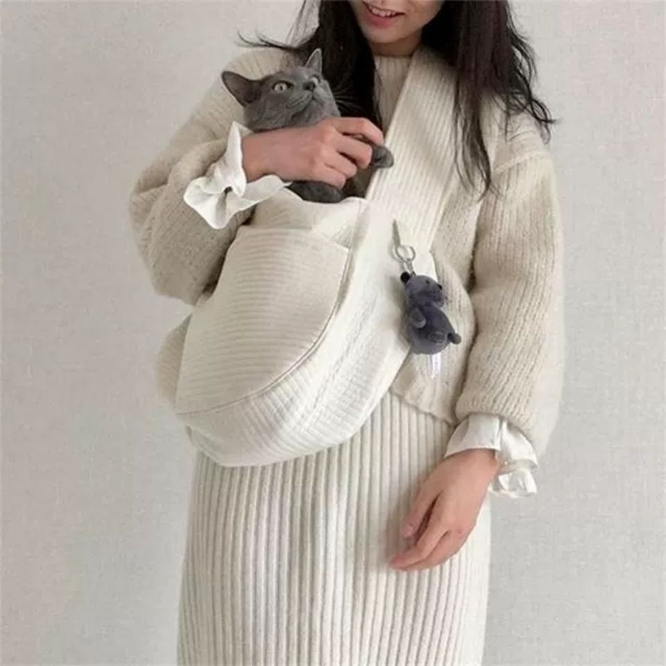 Pet Carrier Handmade Canvas Shoulder Tote Travel Breathable Bag
