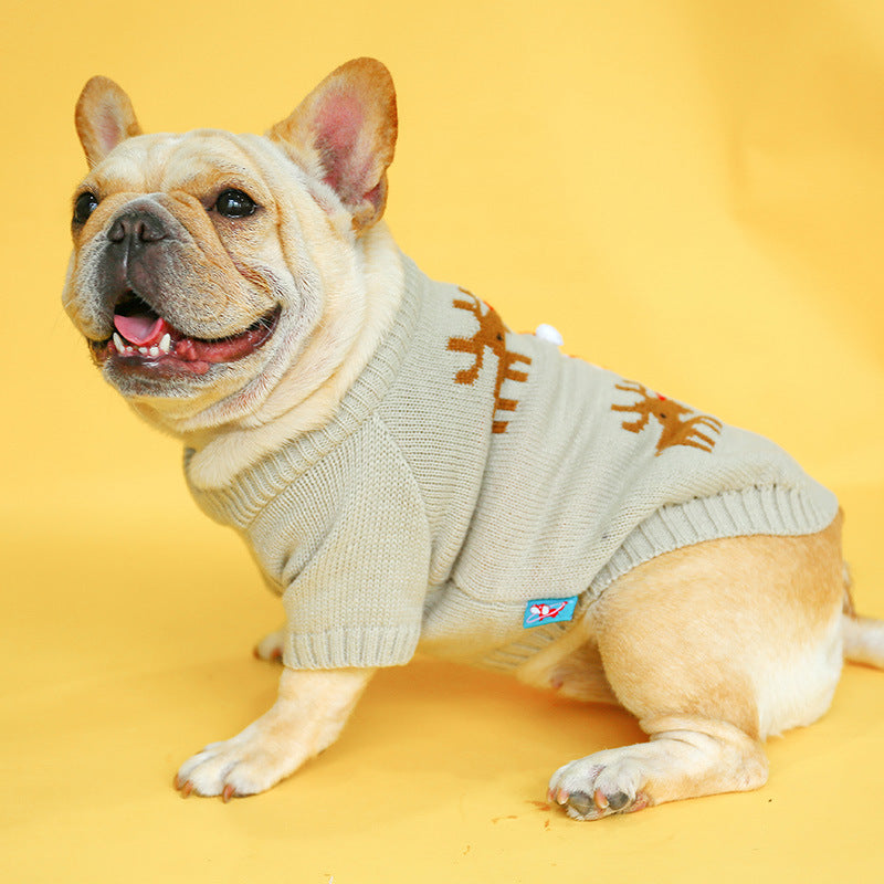 Pet Christmas Sweater Warm Holiday Knit Clothing Apparel