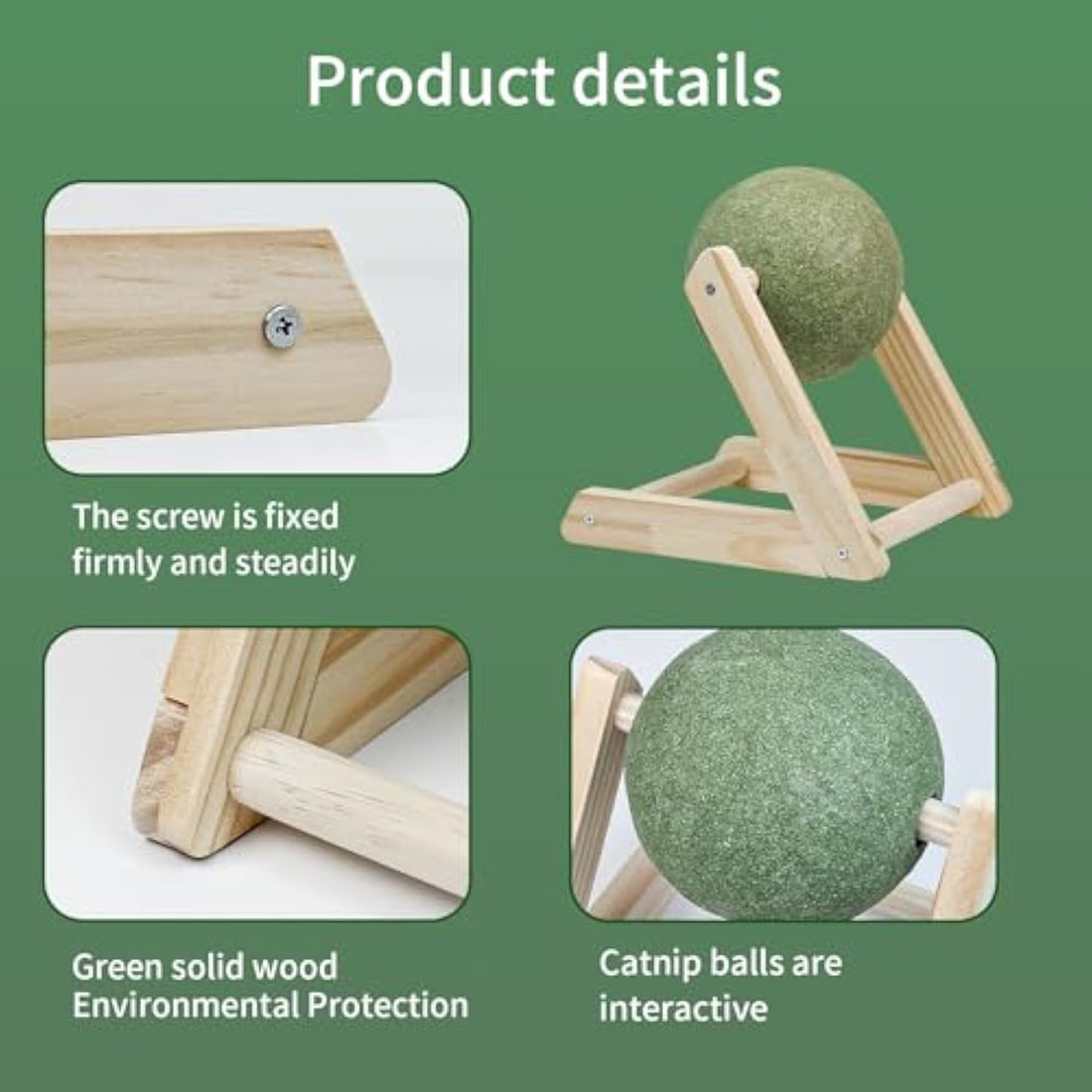 Pet Catnip Ball Toy With Holder Safe Healthy Indoor Toy