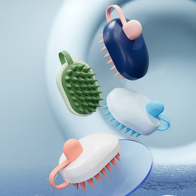 Pet Bath Brush Soft Gel Shampoo Massager Cleaning Tool For Pets