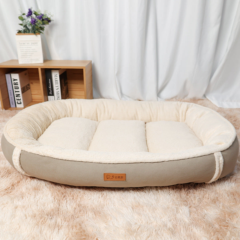 Pet Linen Round Non Slip Sleeping Mat Bed