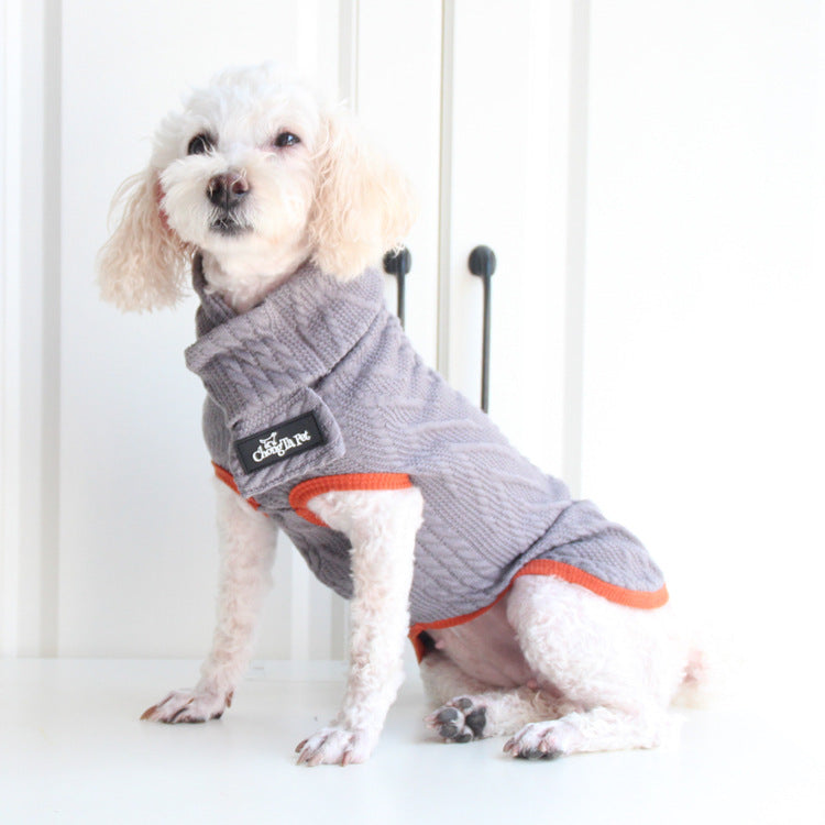 Pet Sweater Vintage Twist Knit Warm Clothing Apparel