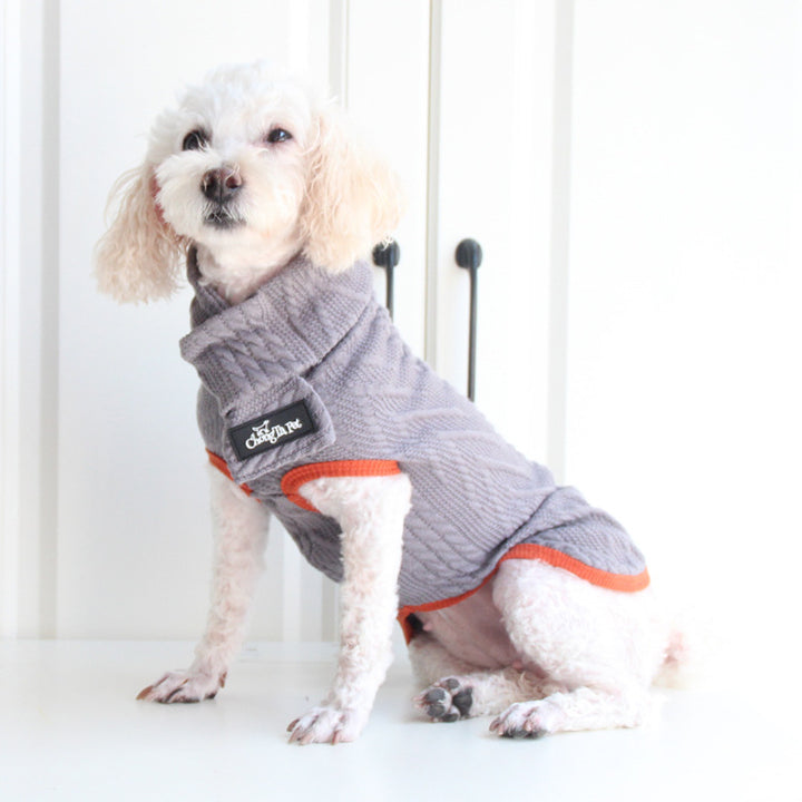 Pet Sweater Vintage Twist Knit Warm Clothing Apparel