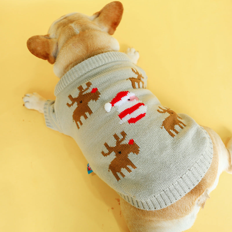 Pet Christmas Sweater Warm Holiday Knit Clothing Apparel