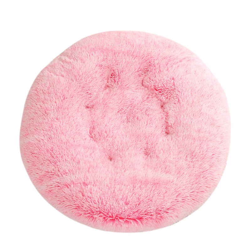 Pet Round Plush Warm Sleeping Mat Bed
