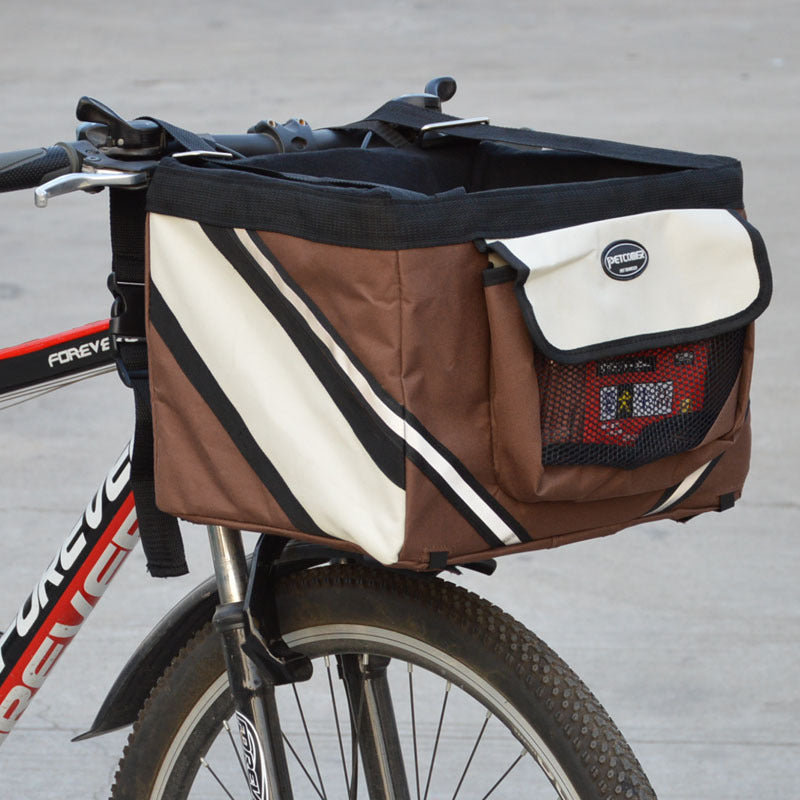Pet Bicycle Carrier Front Removable Handlebar Basket Bag