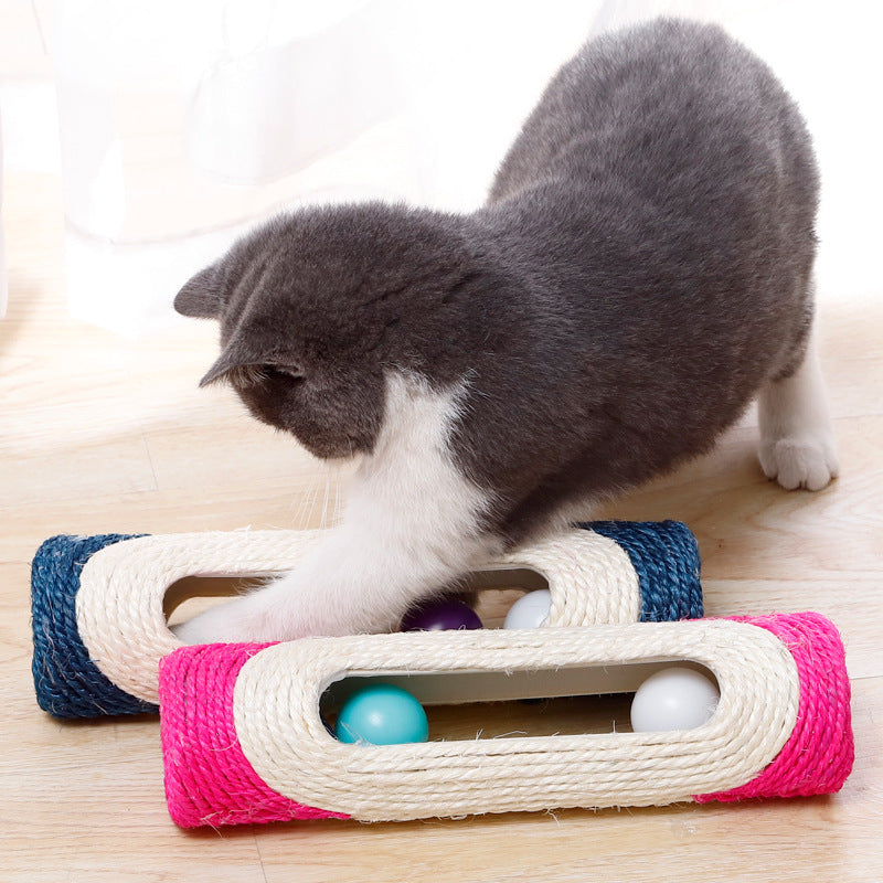 Long Sisal Drum Pet Toy Set Of Three