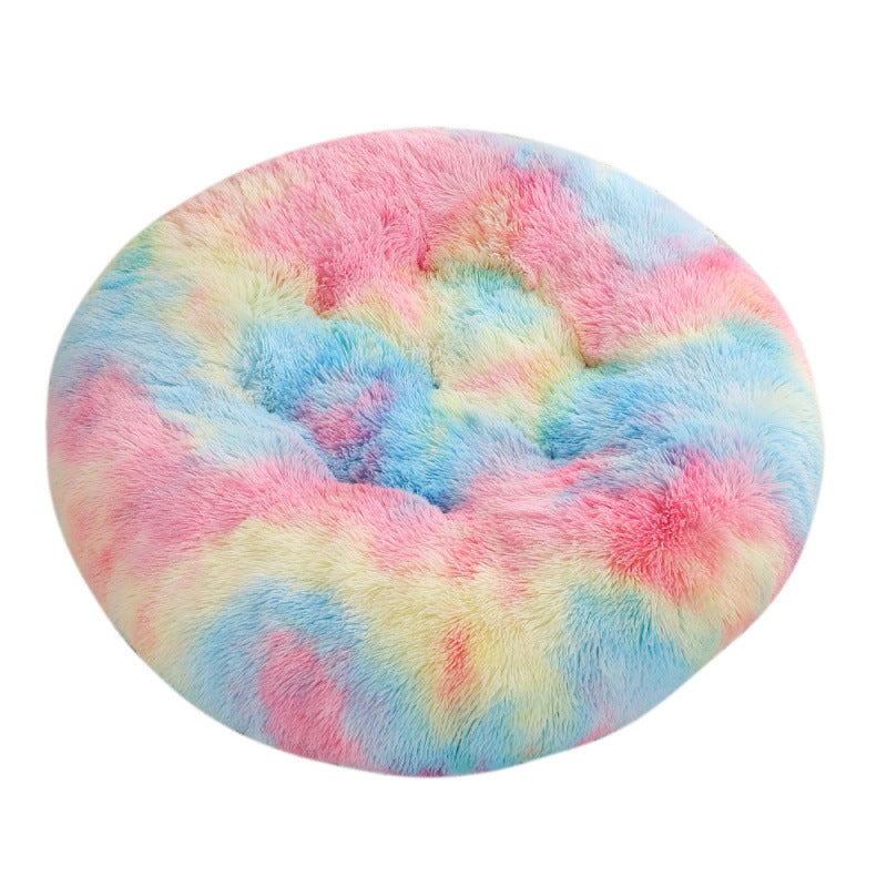 Pet Round Plush Warm Sleeping Mat Bed