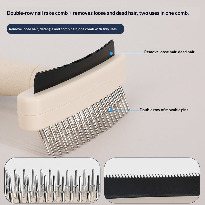 Pet Grooming Brush For Removing Loose Fur And Detangling