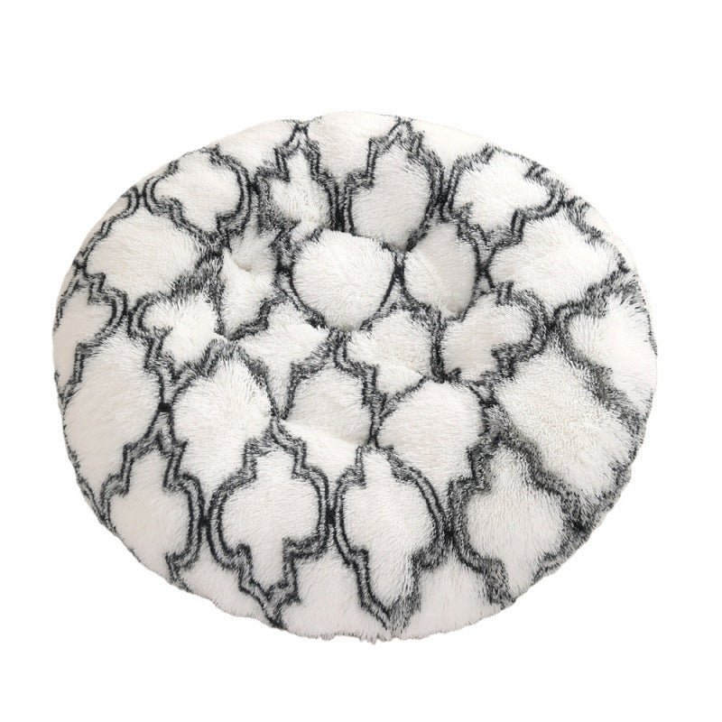 Pet Round Plush Warm Sleeping Mat Bed