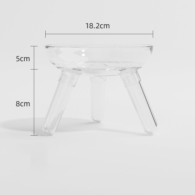 Pet Feeding And Drinking Anti Knock Transparent Glass Bowl