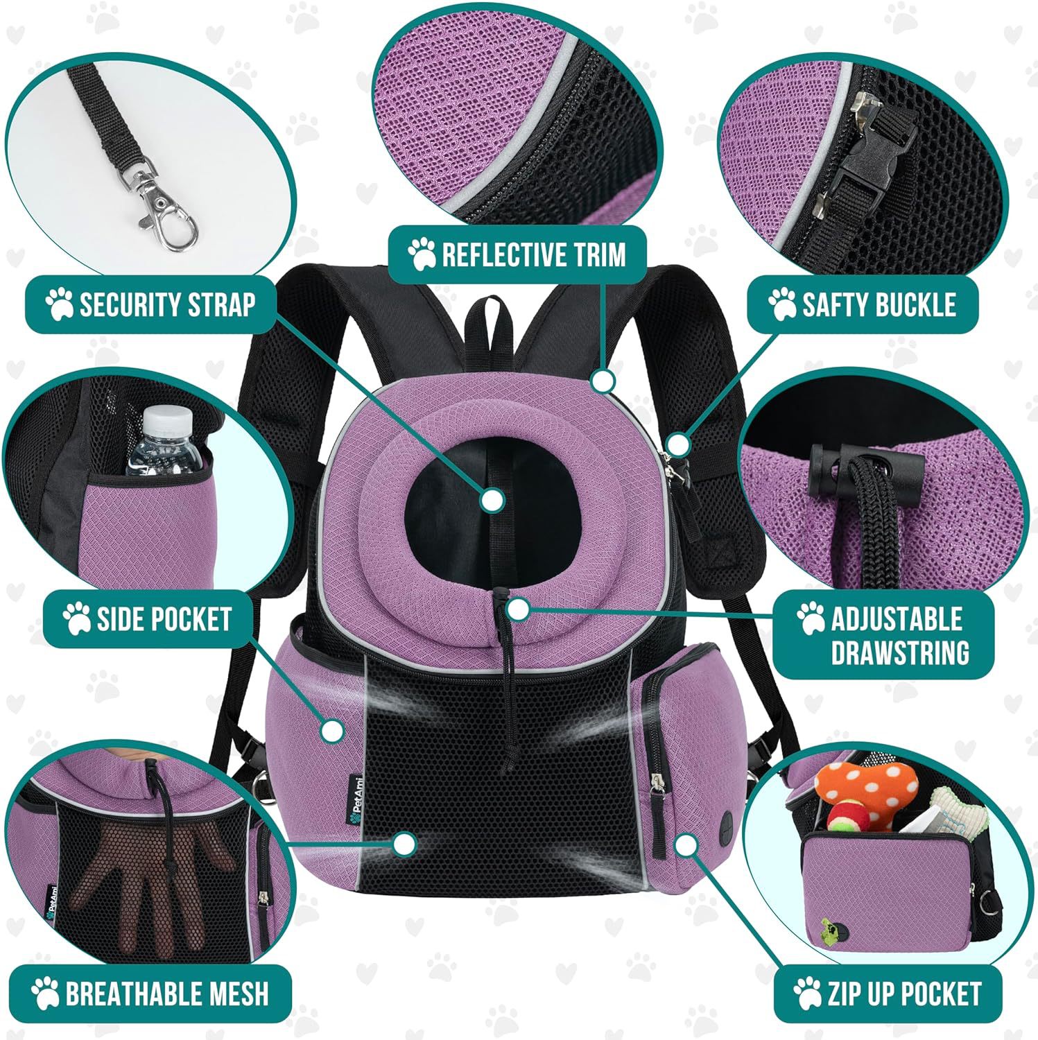 Pet Backpack Carrier Breathable Portable Travel Carry Bag
