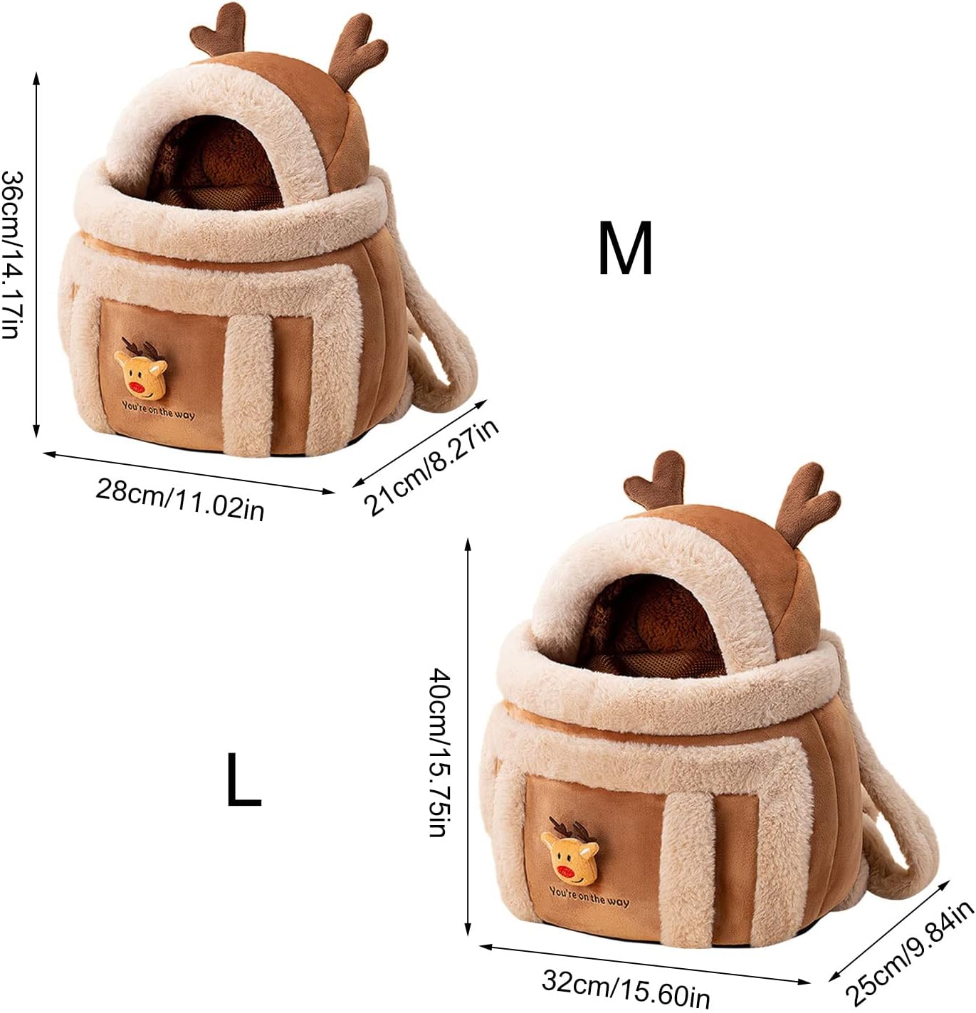 Pet Carrier Backpack Travel Bag Plush Winter Outdoor Hand Warmer
