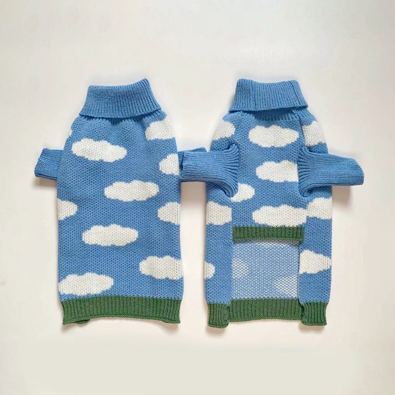 Pet Sweater Jacquard Knit Warm Clothing Apparel