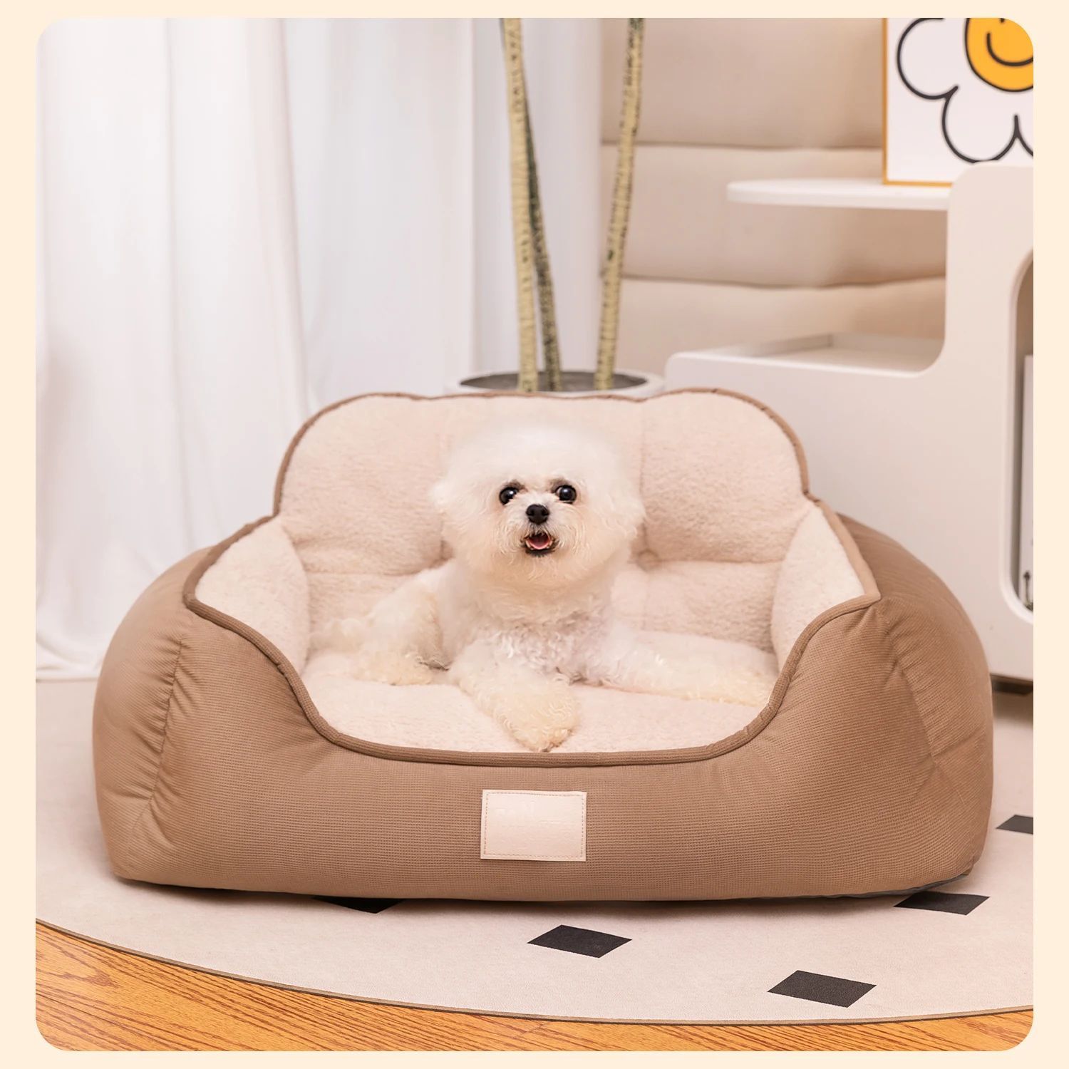 Pet Cozy Plush Warm Washable Fluffy Sofa Style Bed