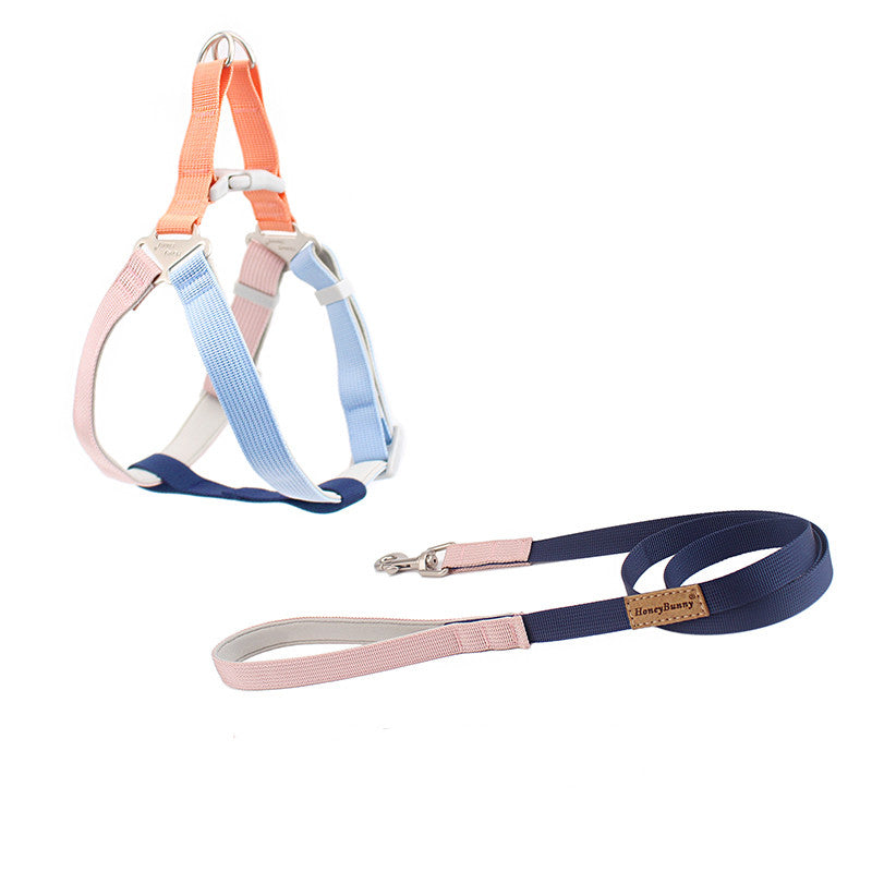 Pet Colorful Outdoor Chest Back Handheld Walking Leash