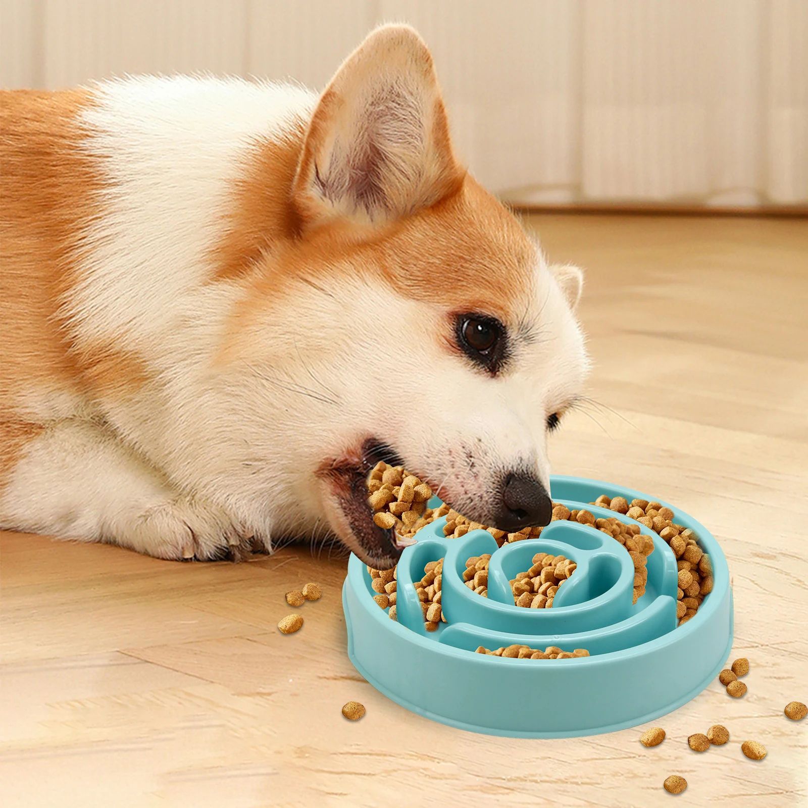 Pet Slow Feeder Anti Gulping Non Slip Feeding Bowl