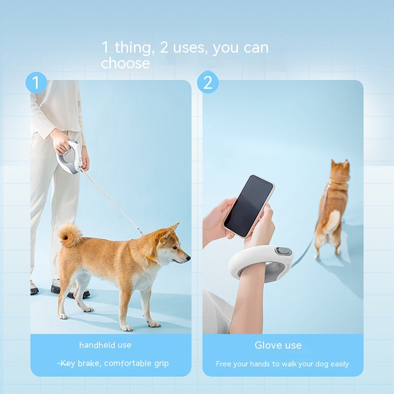 Pet Retractable Luminous Light Ring Walking Leash