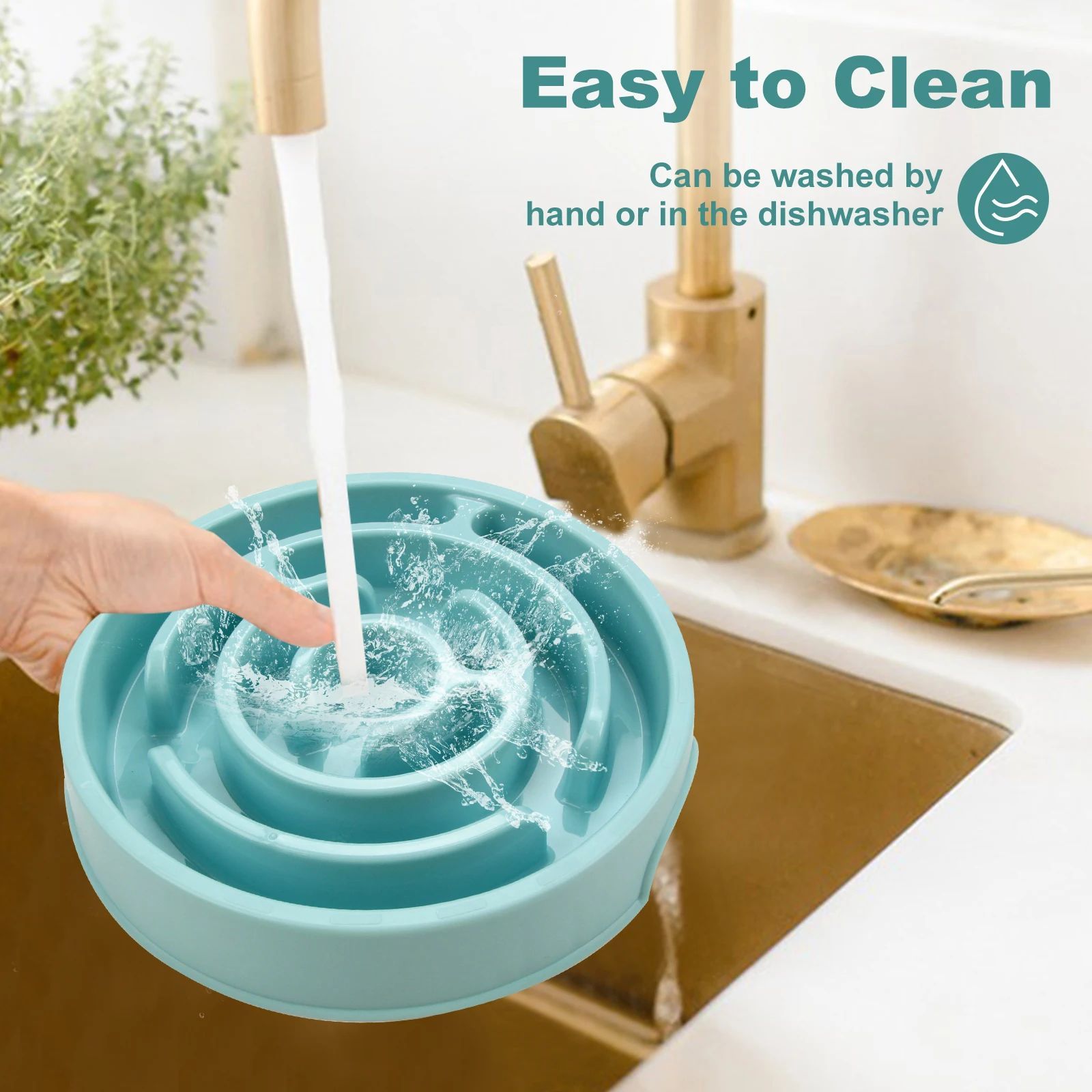 Pet Slow Feeder Anti Gulping Non Slip Feeding Bowl