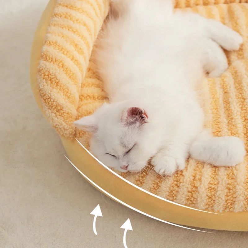 Pet Modern Solid Color Soft Washable Plush Sleeping Bed